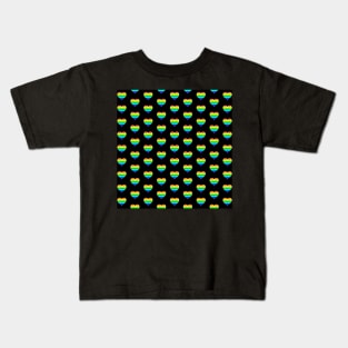 Rainbow Heart Emoji Pattern | Pop Art Kids T-Shirt